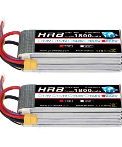 HRB 2PCS 1800mAh 6S 22.2V 50C Batería LiPo con Enchufe XT60