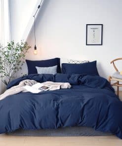 Juego de edredón azul marino Cottonight Queen Comforter -