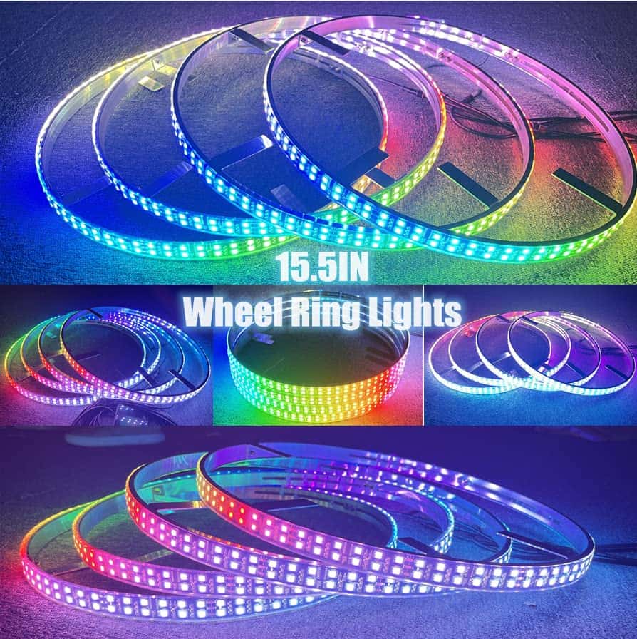 Luces de Anillo de Rueda LED de Doble Fila de 15.5IN Flow