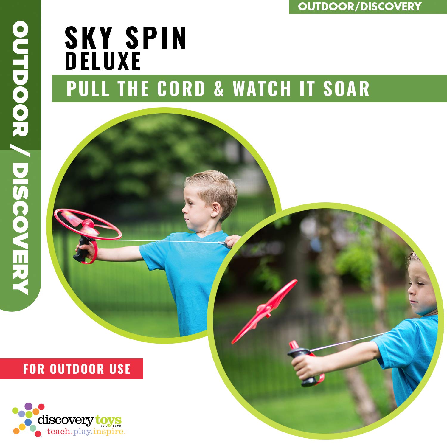 Discovery Toys Sky Spin Flying Aerial Disc Launcher Deluxe - Imagen 4
