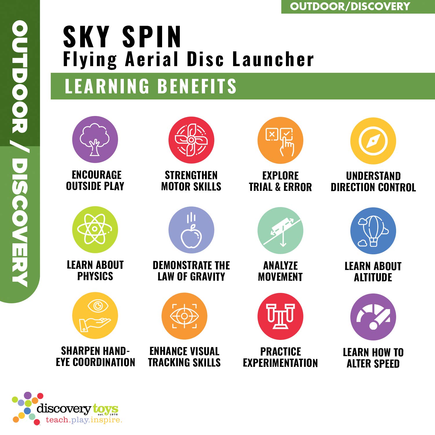 Discovery Toys Sky Spin Flying Aerial Disc Launcher Deluxe - Imagen 6