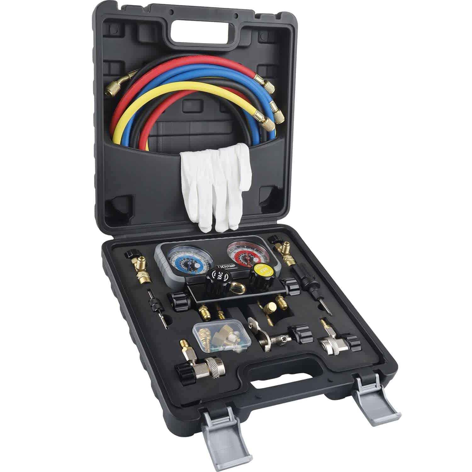 Juego de Manómetros HVAC Lichamp R410A AC R134A, Freon R22