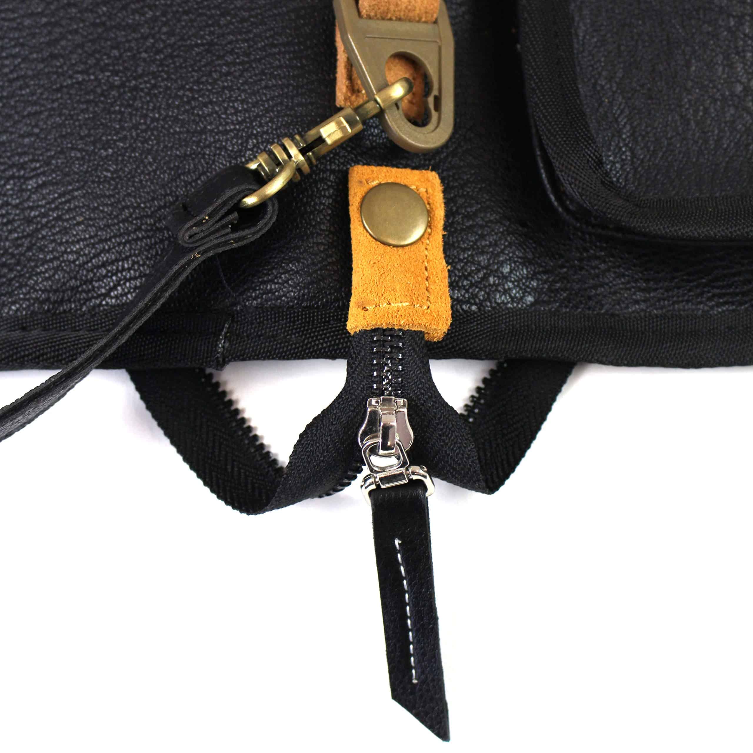 Walker & Williams DPV-3 Bolso de Baquetas Negro con Correas - Imagen 6