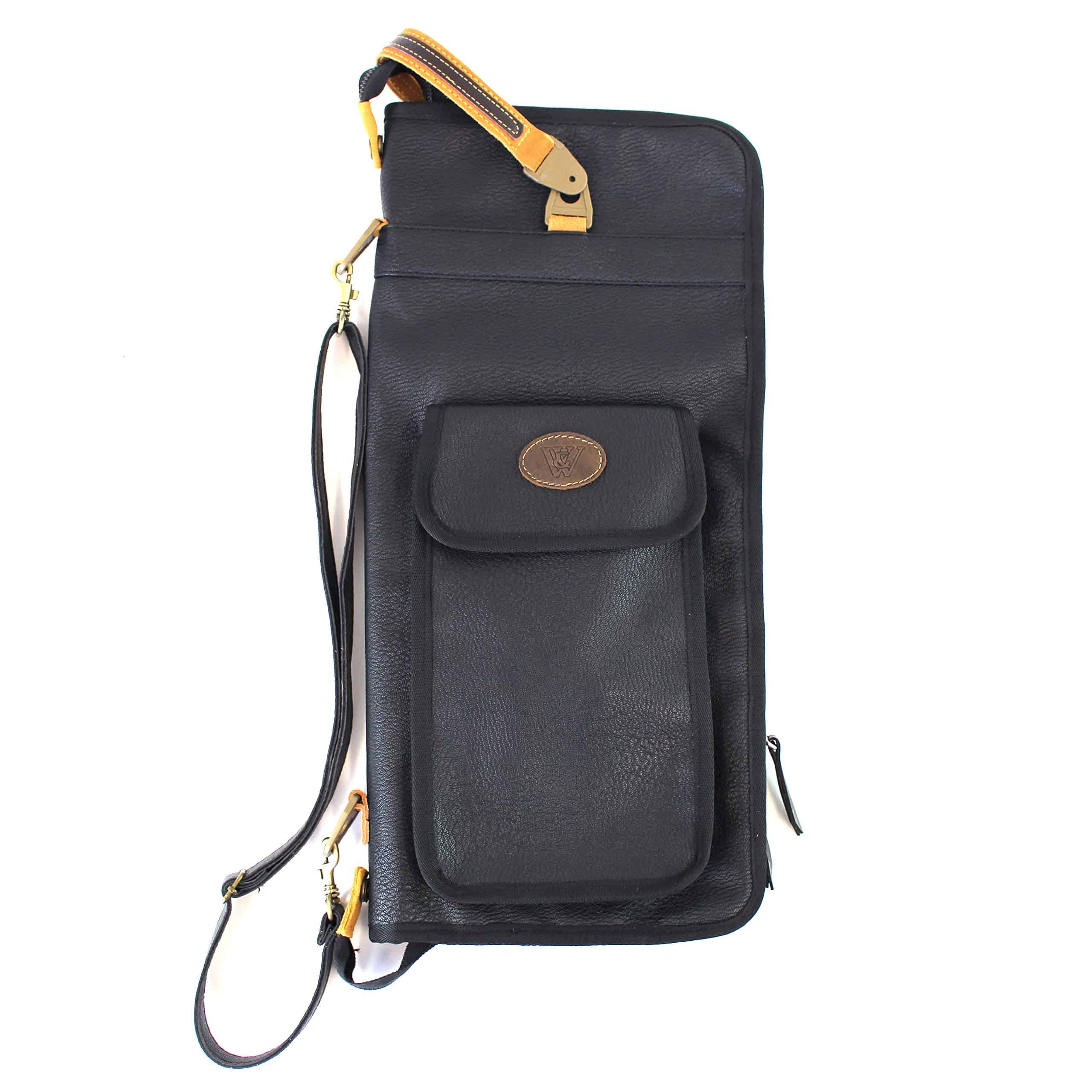 Walker & Williams DPV-3 Bolso de Baquetas Negro con Correas