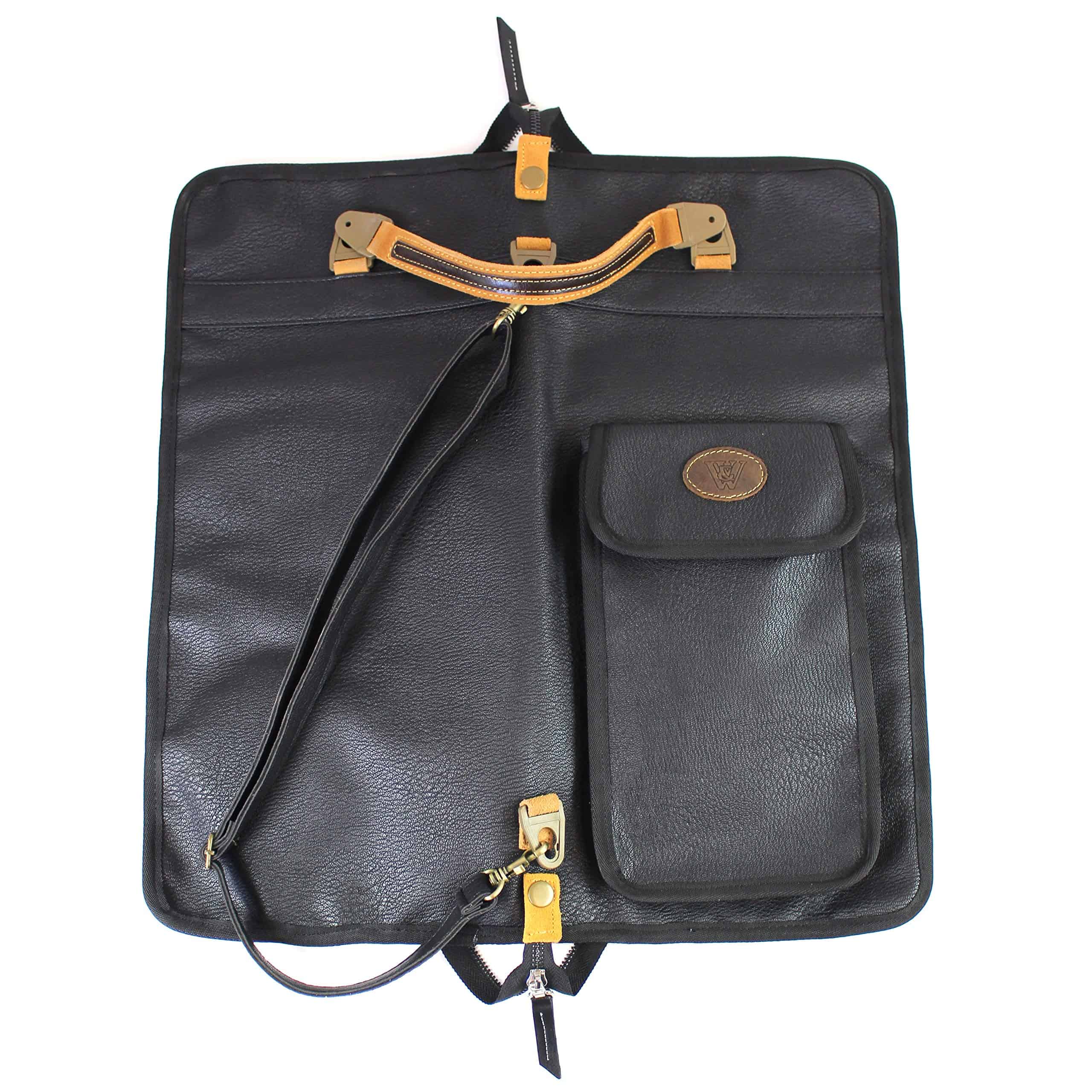 Walker & Williams DPV-3 Bolso de Baquetas Negro con Correas - Imagen 3