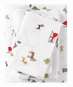 Great Bay Home Juego de sábanas de franela navideñas tamaño