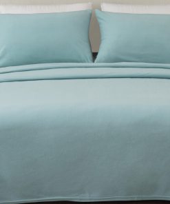 Juego de sábanas de microfelpa para cama King -Azul Nube