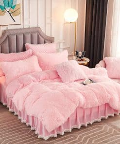 JAUXIO Juego de Cama de Lujo de Piel Sintética Larga de 2