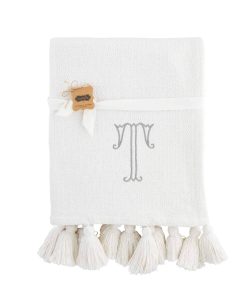 Manta Mud Pie Initial White (T), 50" x 60"
