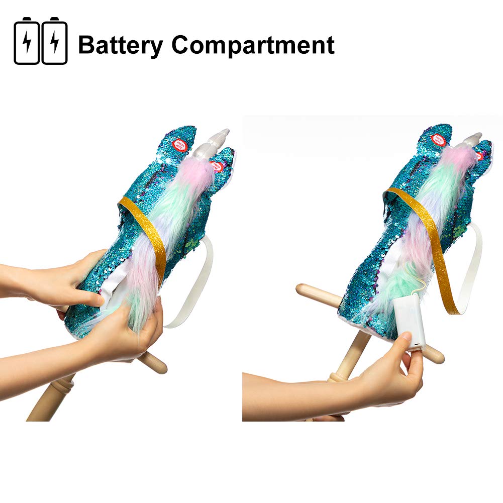 Caballo de Palo Unicornio con Lentejuelas de HollyHOME, - Imagen 5