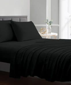 Juego de sábanas tamaño Twin BLUECLANS negro 1000 hilos de