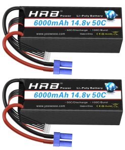 HR - 2 Piezas Batería de Lipo 4S 6000mAh EC5 14.8V 50C