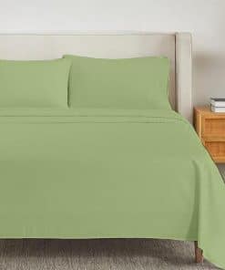 Juego de sábanas premium de 4 piezas de -Sage Solid
