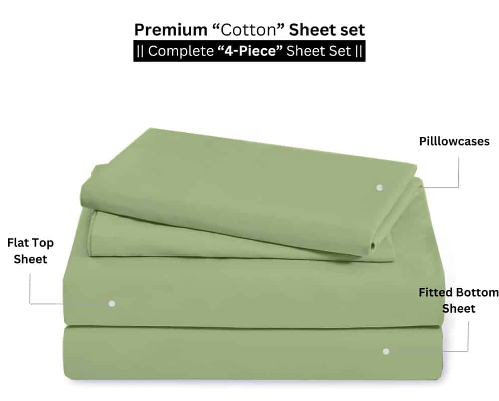 Juego de sábanas premium de 4 piezas de -Sage Solid - Imagen 3