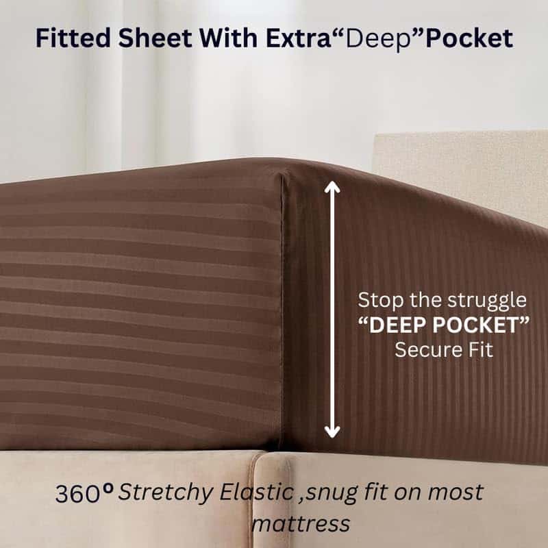 Juego de sábanas premium de 4 piezas Full-XL de algodón, - Imagen 5