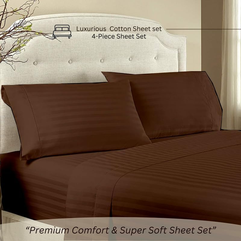 Juego de sábanas premium de 4 piezas Full-XL de algodón, - Imagen 6