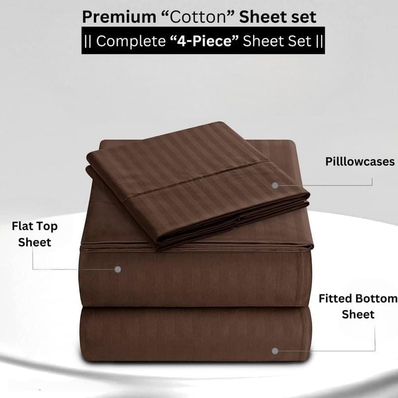 Juego de sábanas premium de 4 piezas Full-XL de algodón, - Imagen 4