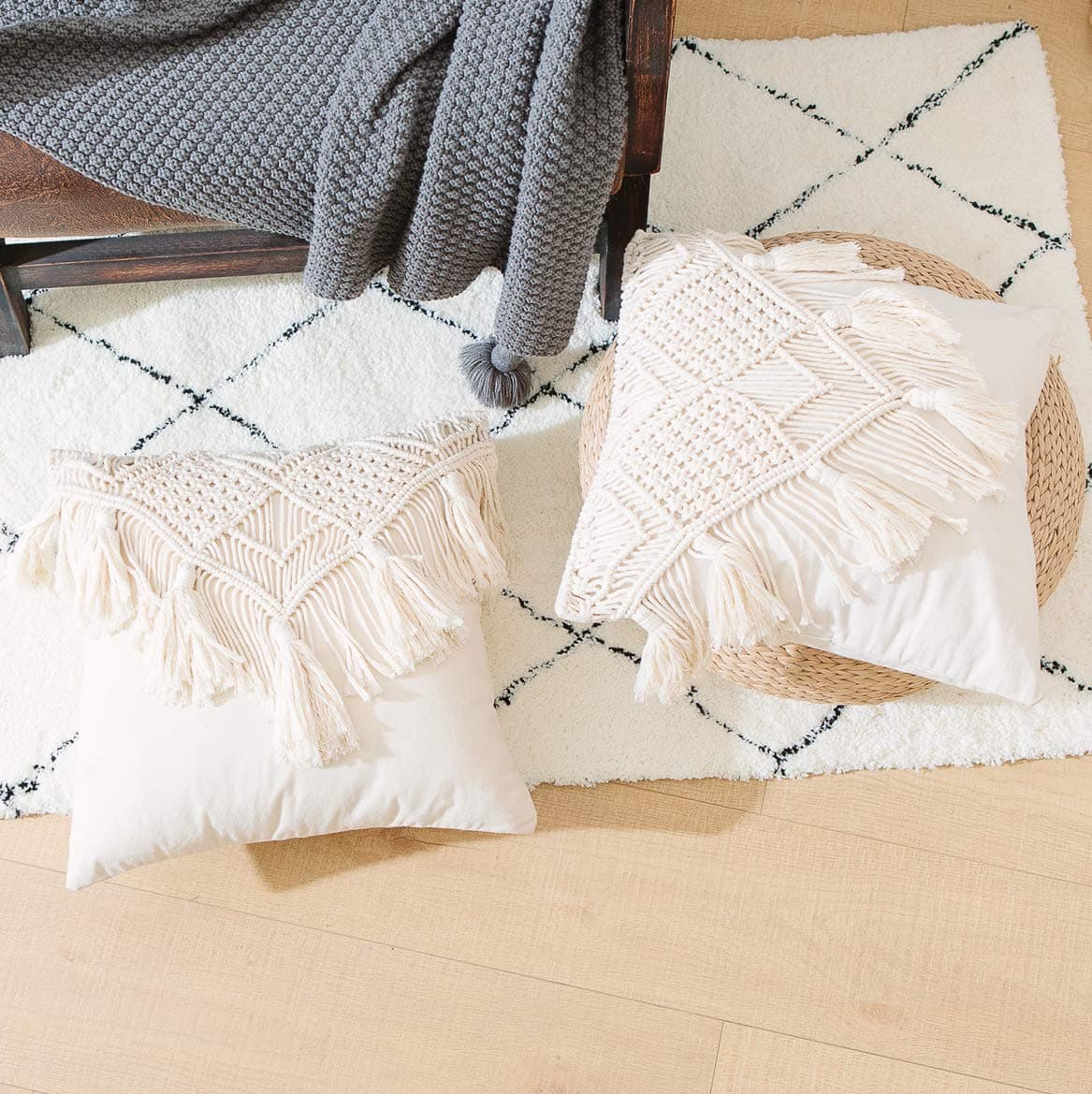 Fundas de Cojín de Macramé, Decoración para Casa y Sofá, - Imagen 9