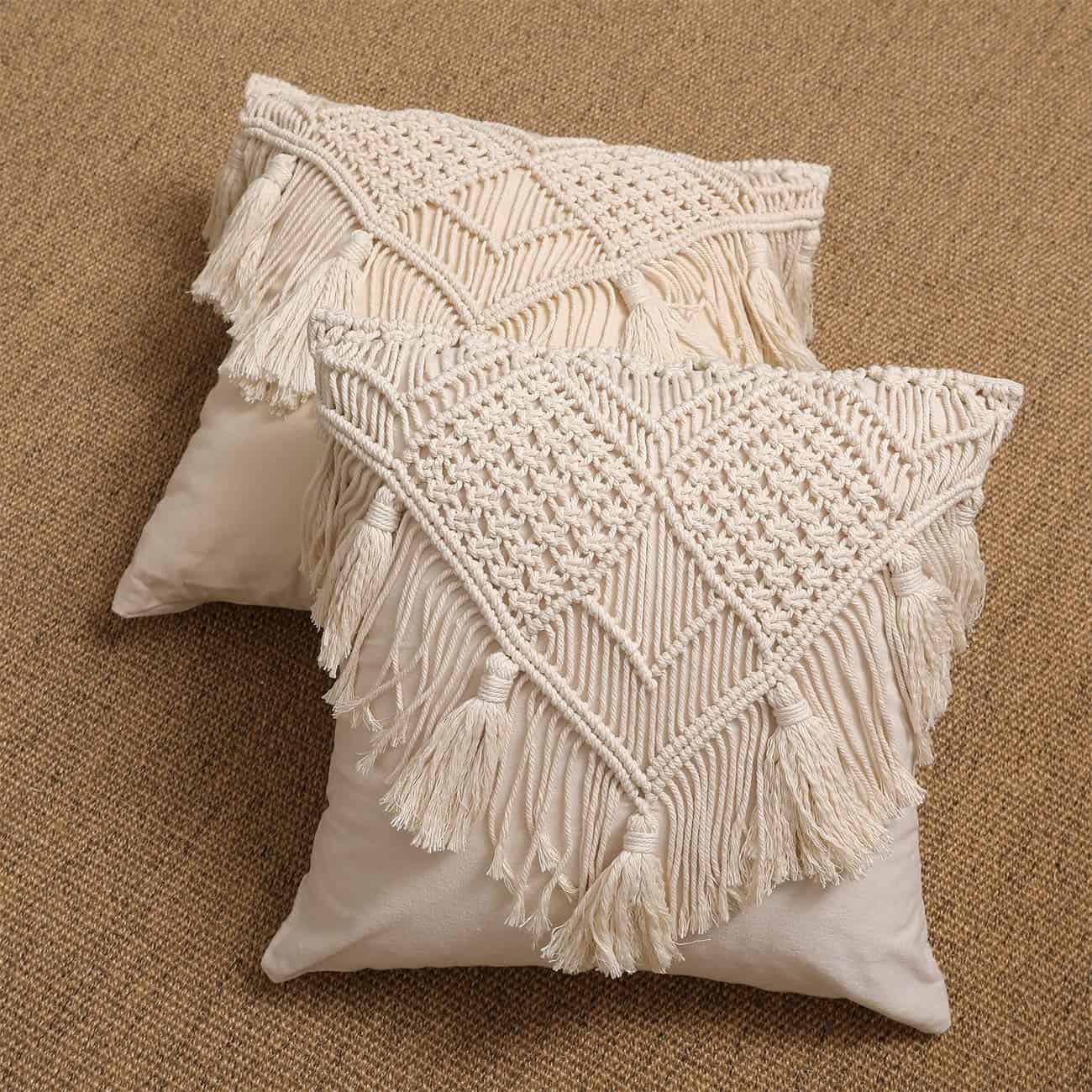 Fundas de Cojín de Macramé, Decoración para Casa y Sofá, - Imagen 10