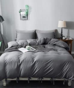 Juego de Funda de Edredón Dark Grey King Size, 3 Piezas