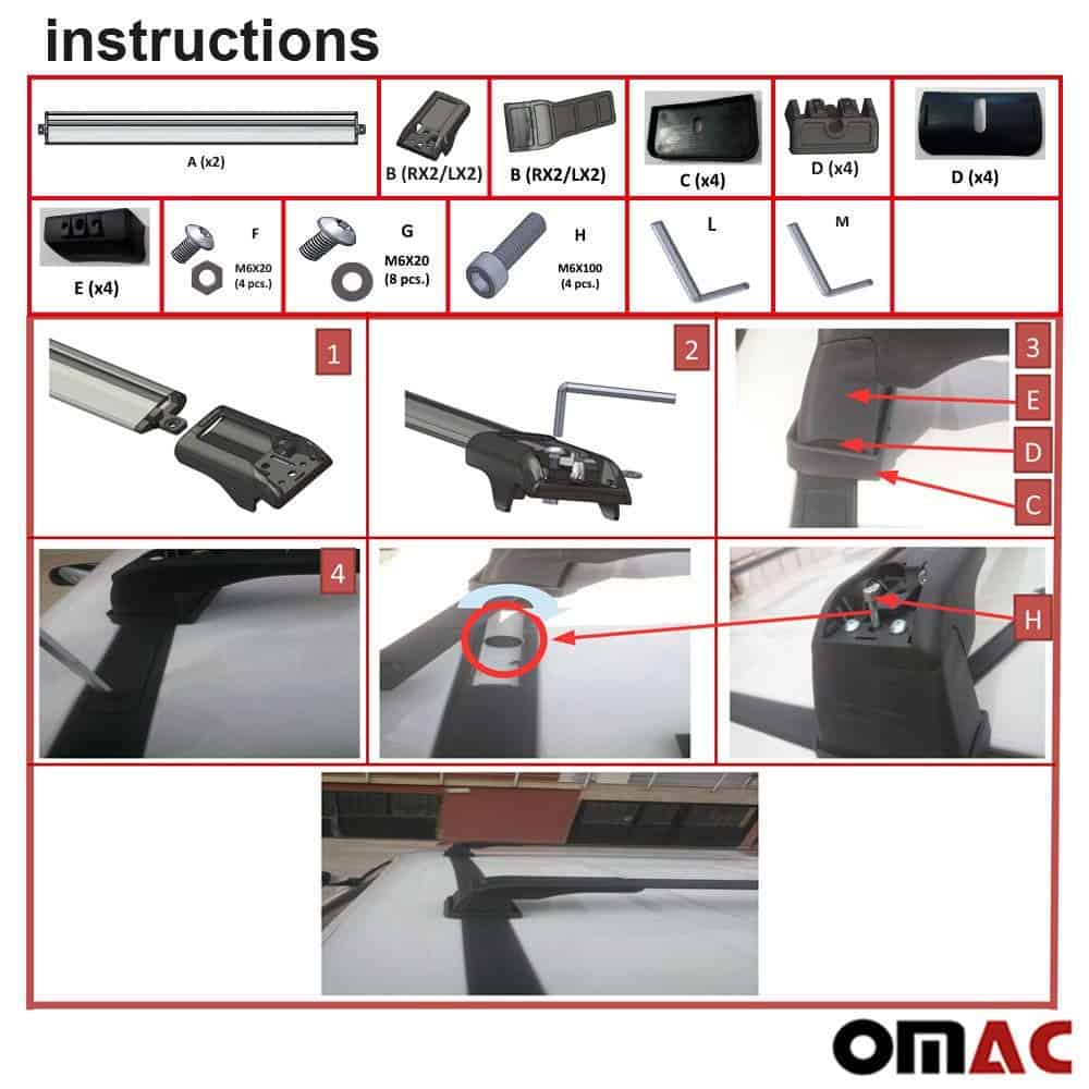 Barras transversales para portaequipajes de techo OMAC de - Imagen 10