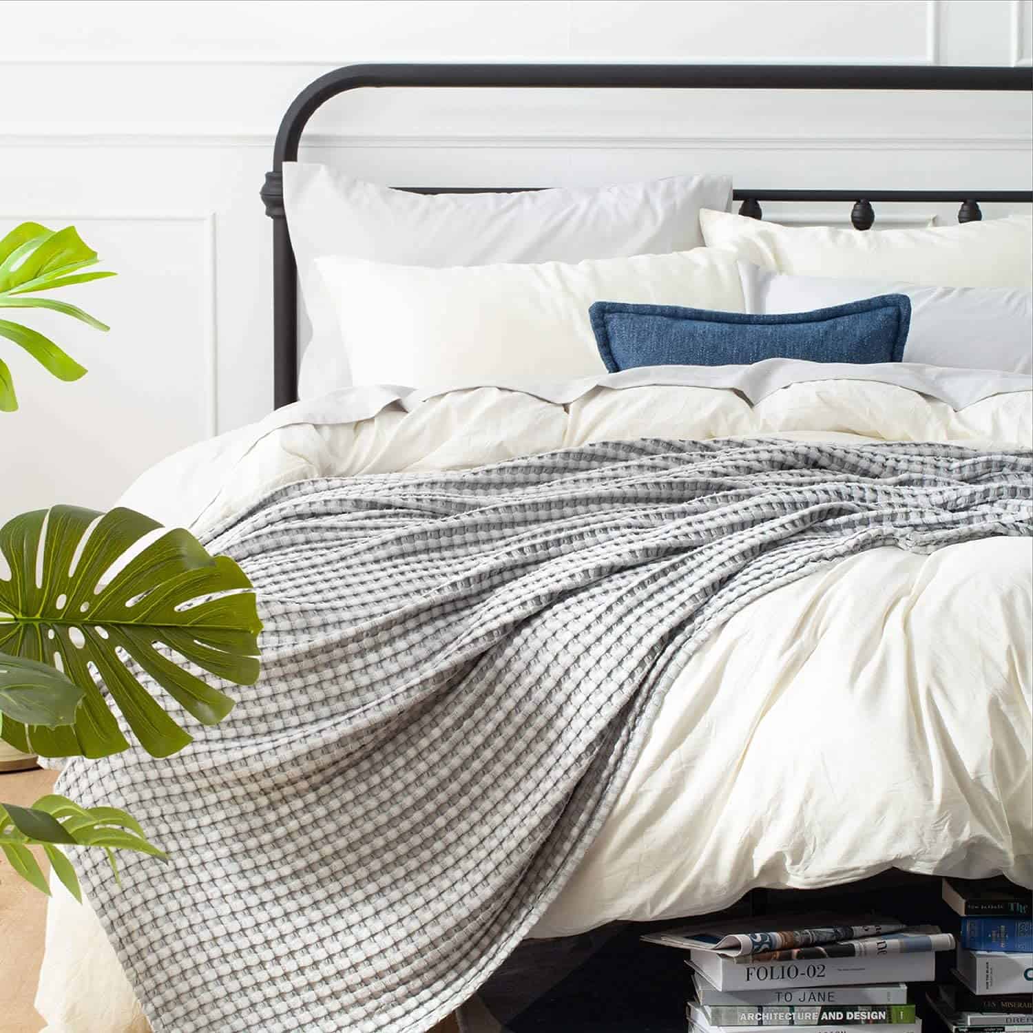 Manta Twin XL de Algodón con Diseño de Gofre de Bedsure - - Imagen 4