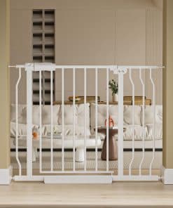 HOOOEN Barrera Ancha para Bebés para Escaleras y Puertas,