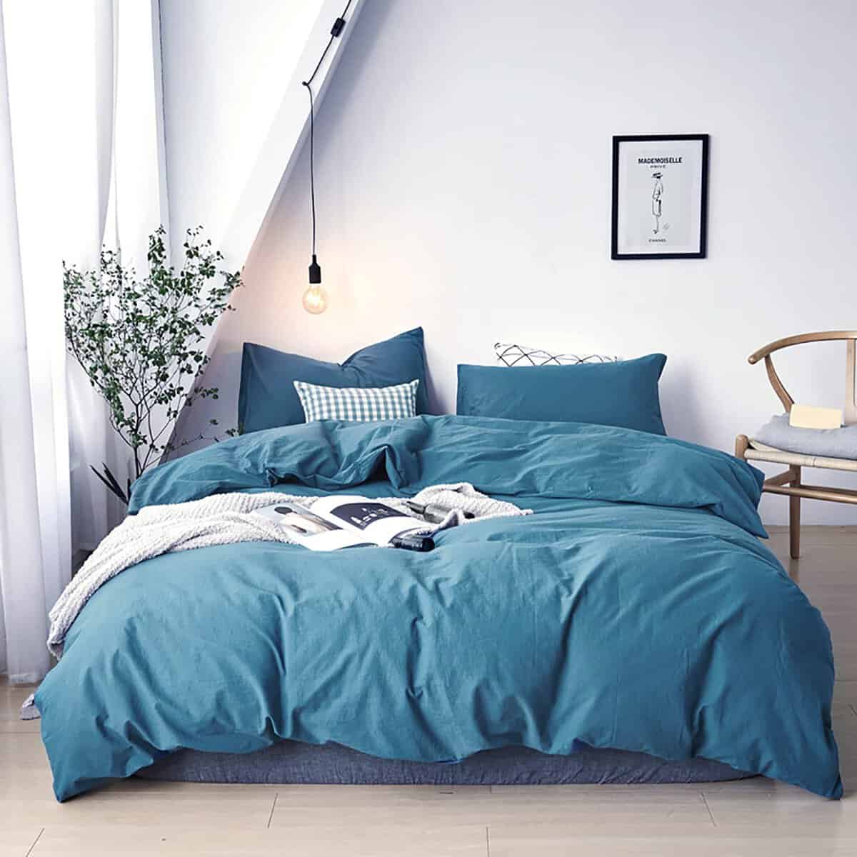 Juego de Colcha Comforter Cottonight Lake Blue Queen Azul