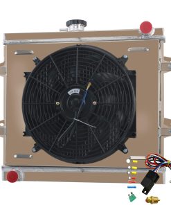 ALLOYWORKS Radiador de Aluminio de 3 Filas + Ventilador de