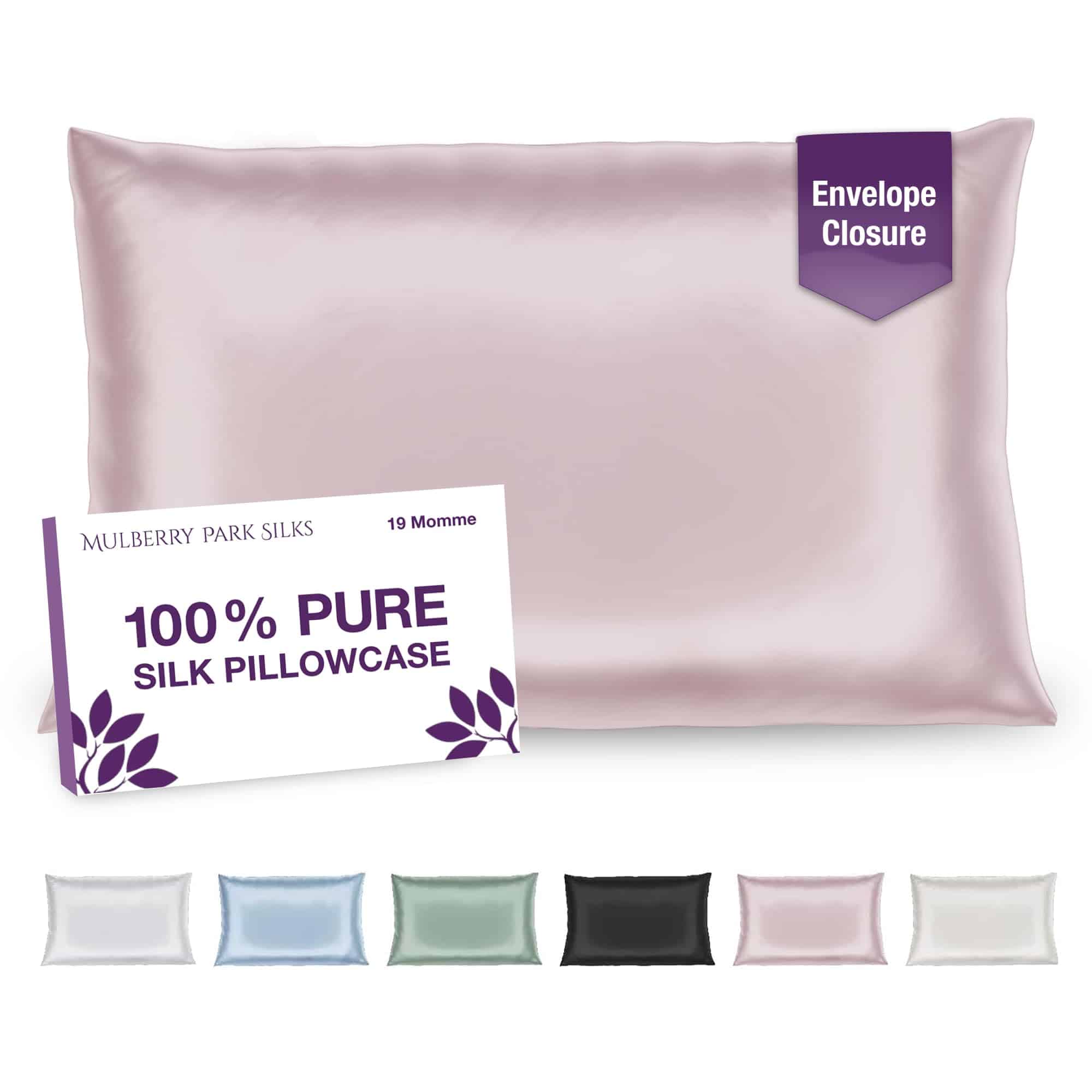 Funda de Almohada de Seda 100% Mulberry Park -Rosa