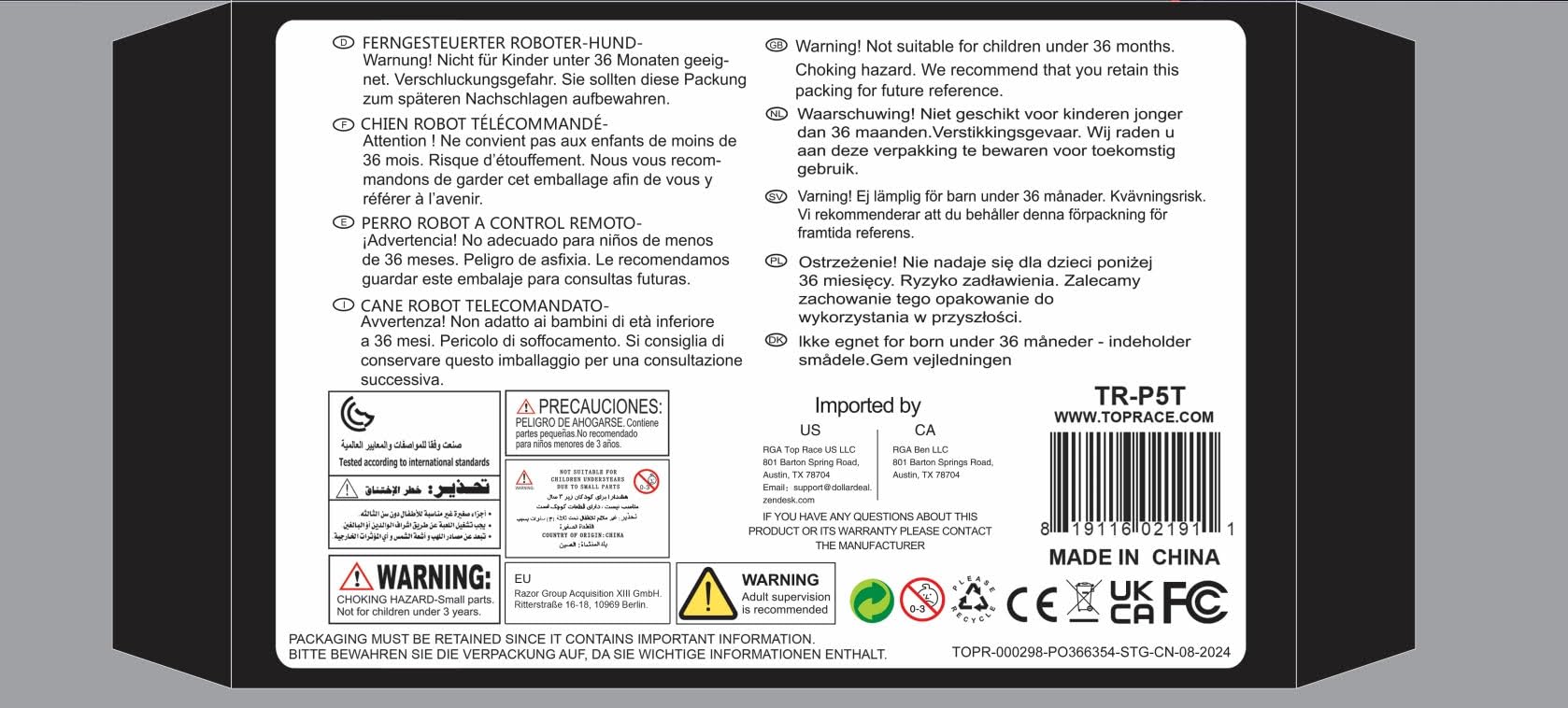 Avión de Control Remoto Top Race, Avión RC 4 Canales Listo - Imagen 9