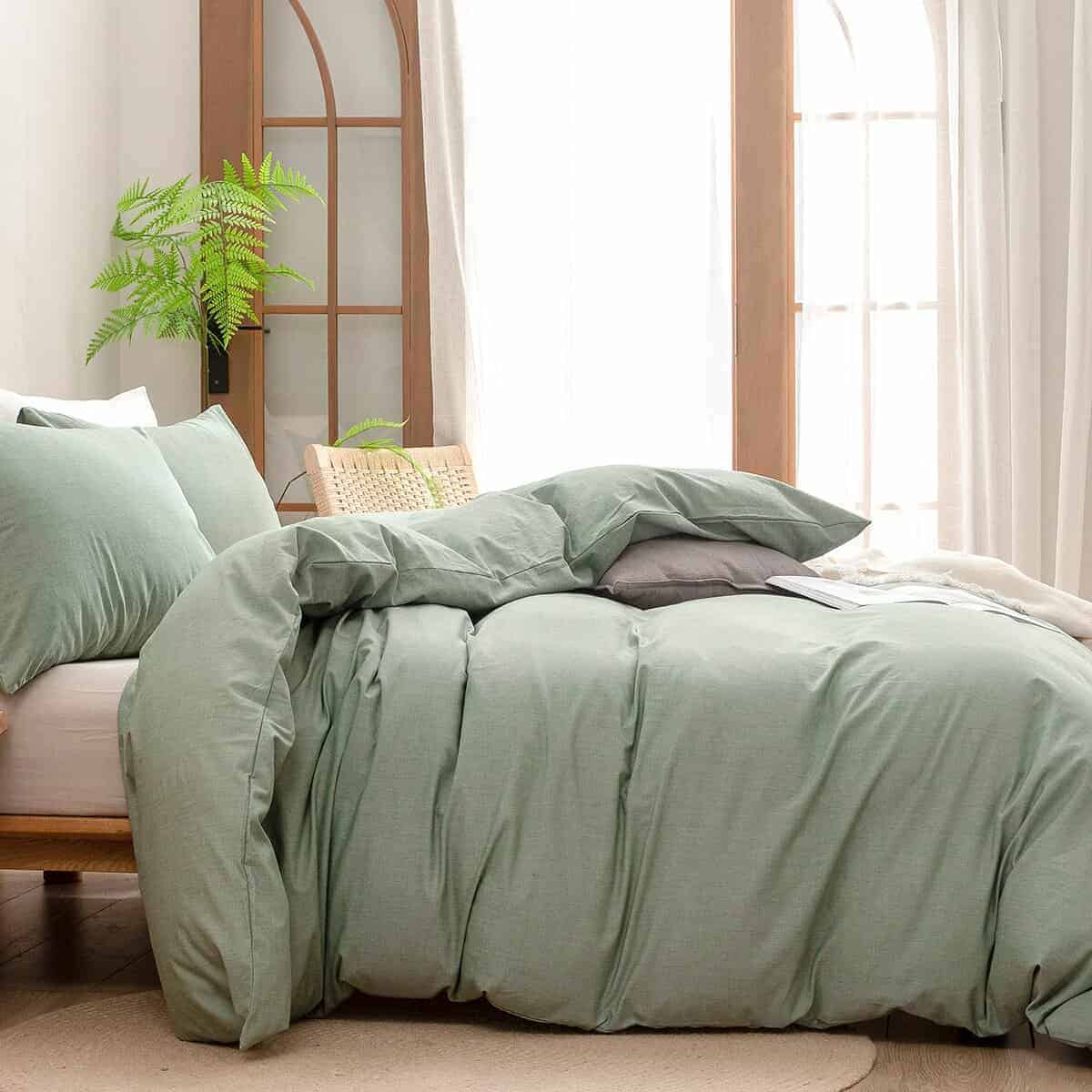 Juego de Funda de Edredón BESTOUCH 100% Algodón Lavado, - Imagen 4