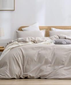 Juego de Funda de Edredón 100% Algodón Lavado con Efecto