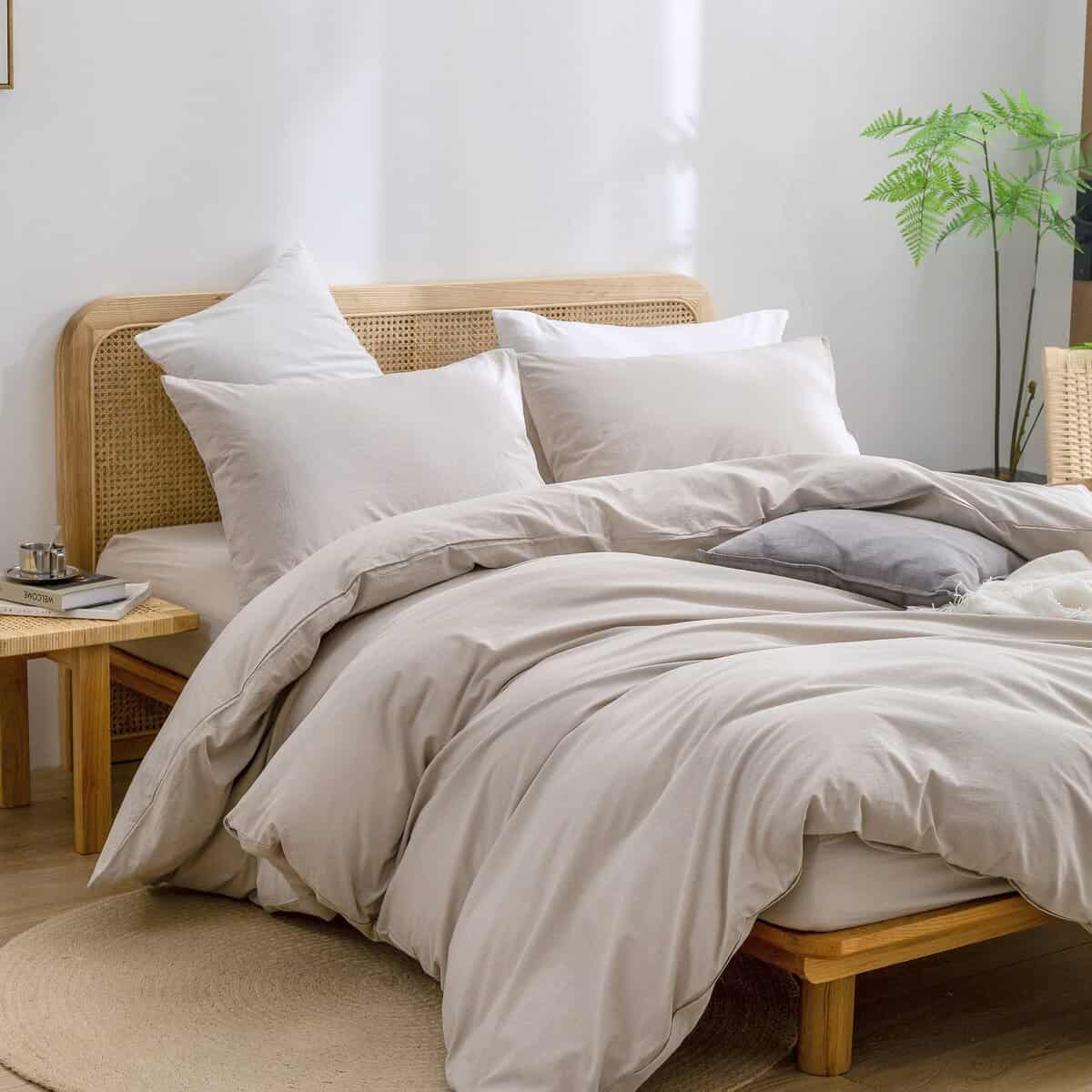 Juego de Funda de Edredón 100% Algodón Lavado con Efecto - Imagen 6