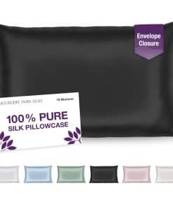 Funda de Almohada de Seda 100% Mulberry Park -Negro