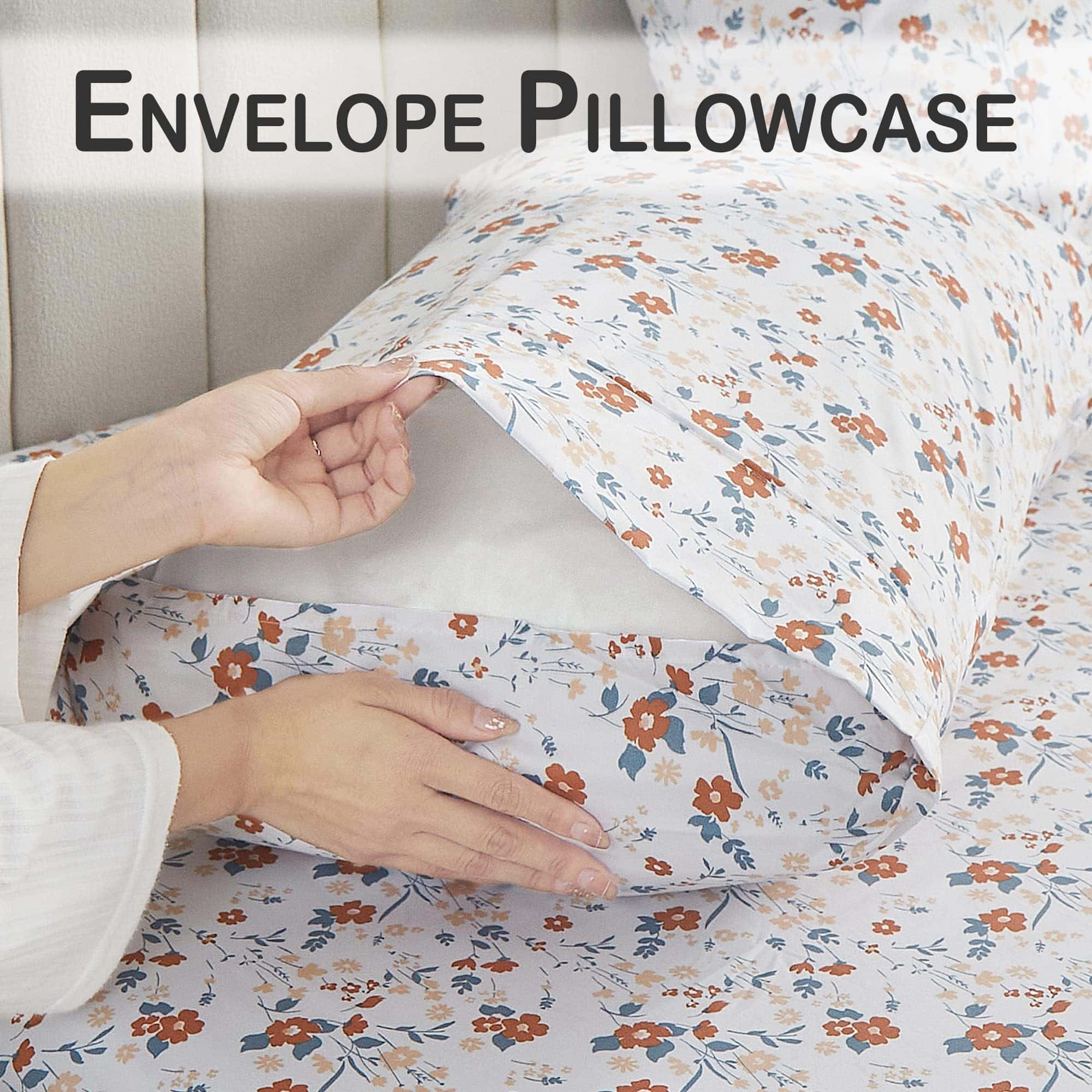 Juego de sábanas de flores naranjas Softan para cama King - - Imagen 6