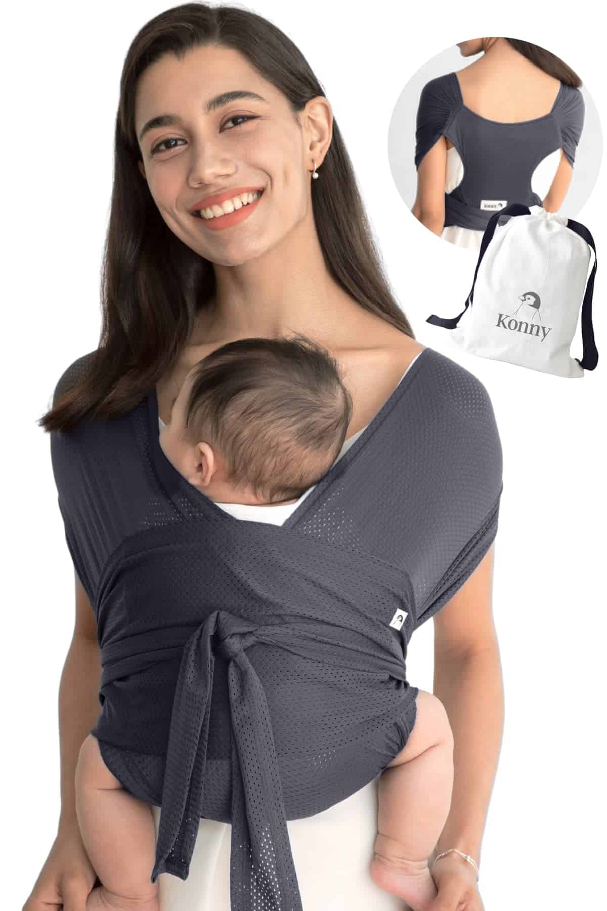 Konny Baby Carrier AirMesh para envolver bebés acogedor,