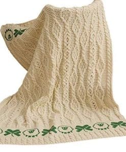 Manta de bebé de lana merino SAOL 100% con diseño de ovejas