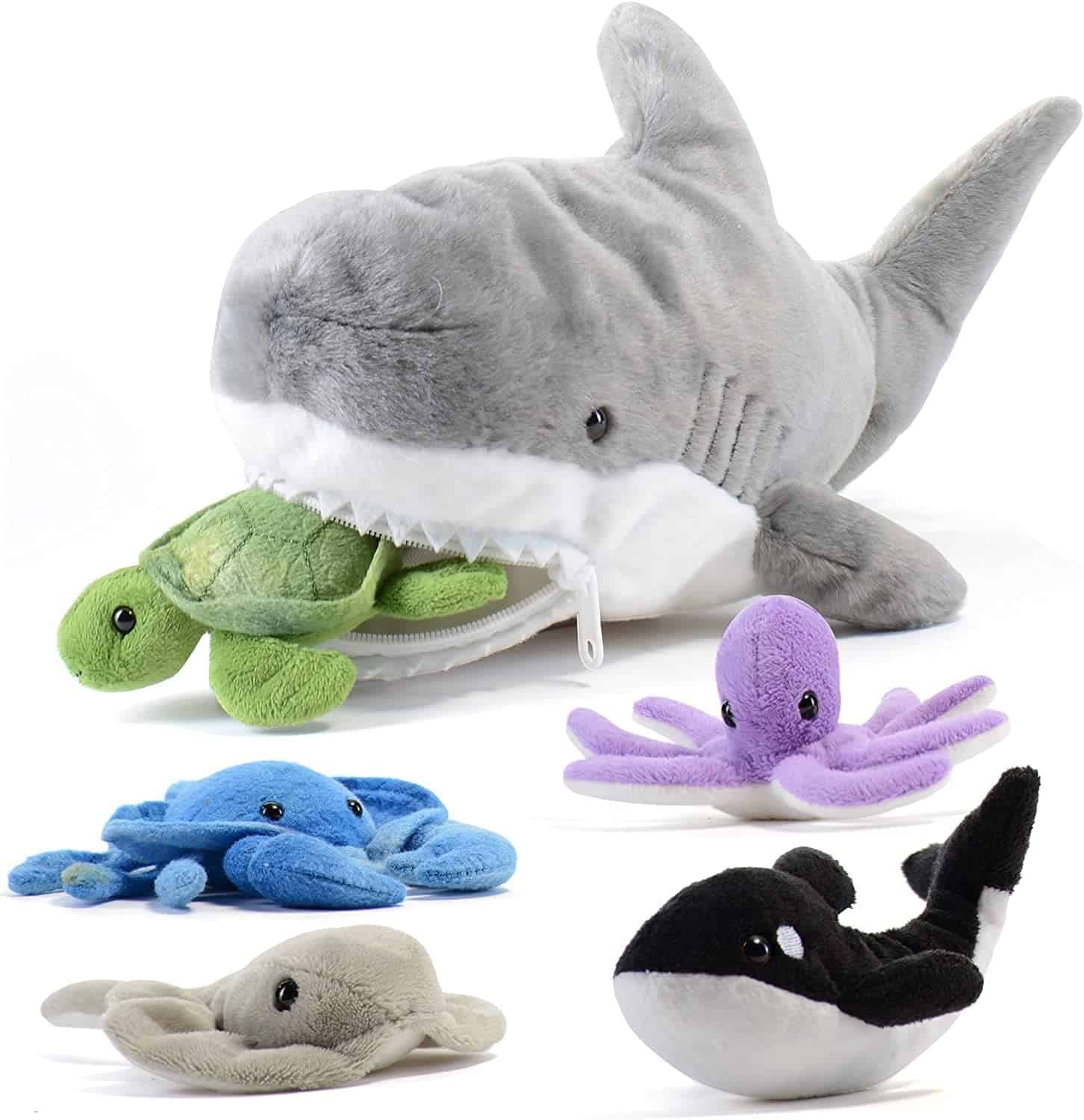 Juguete de Peluche Prextex Tiburón con 5 Animales Marinos