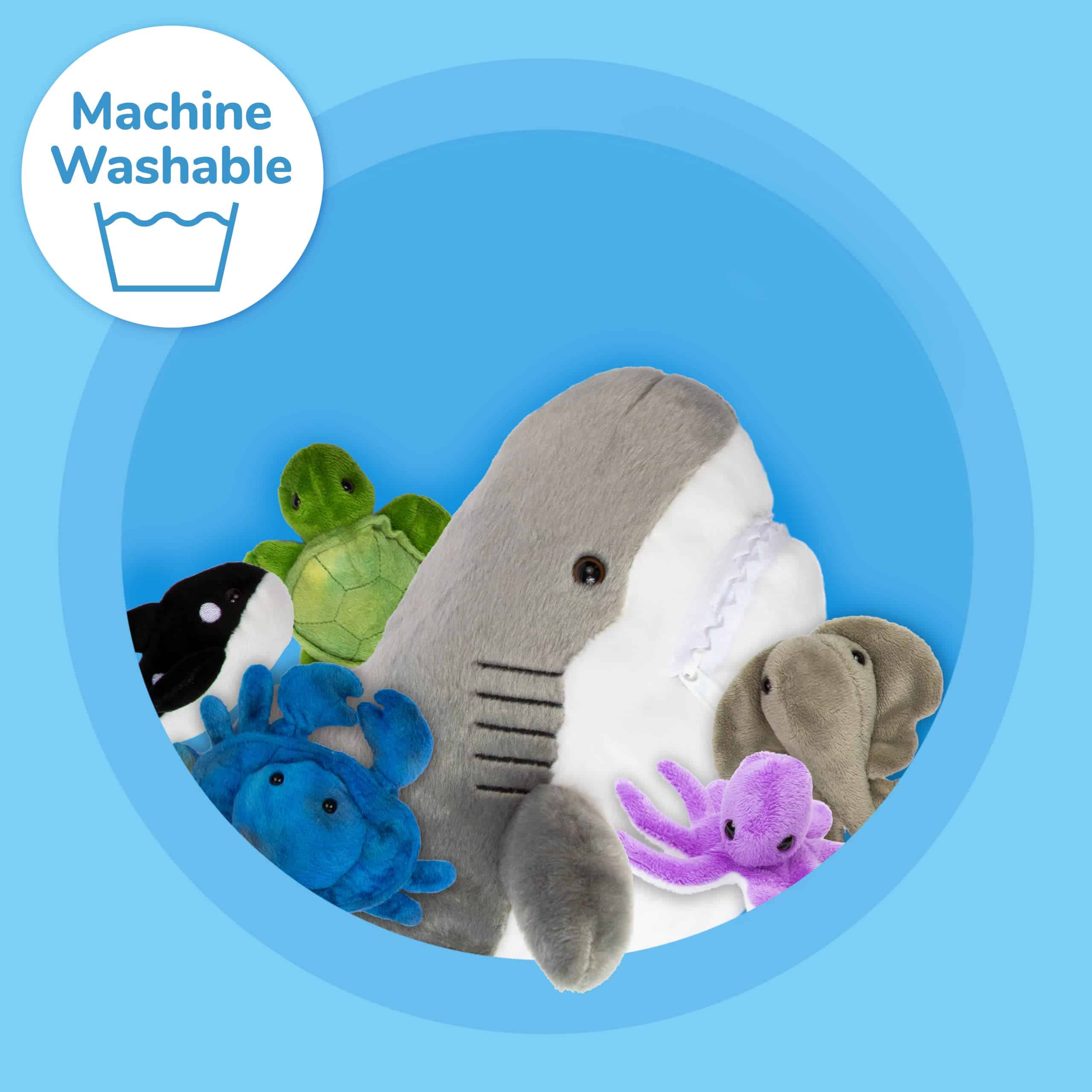 Juguete de Peluche Prextex Tiburón con 5 Animales Marinos - Imagen 6