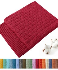 TREELY Manta de Lana 100% de Algodón para Sofá y Cama (50 x