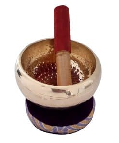 Tazón de meditación con cojín Martillado a Mano y Acabado