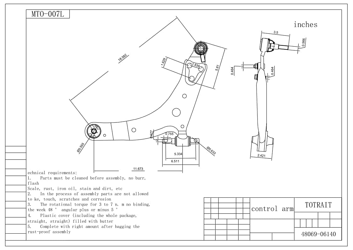 Brazo de control inferior delantero K620333 K620334 - Imagen 7