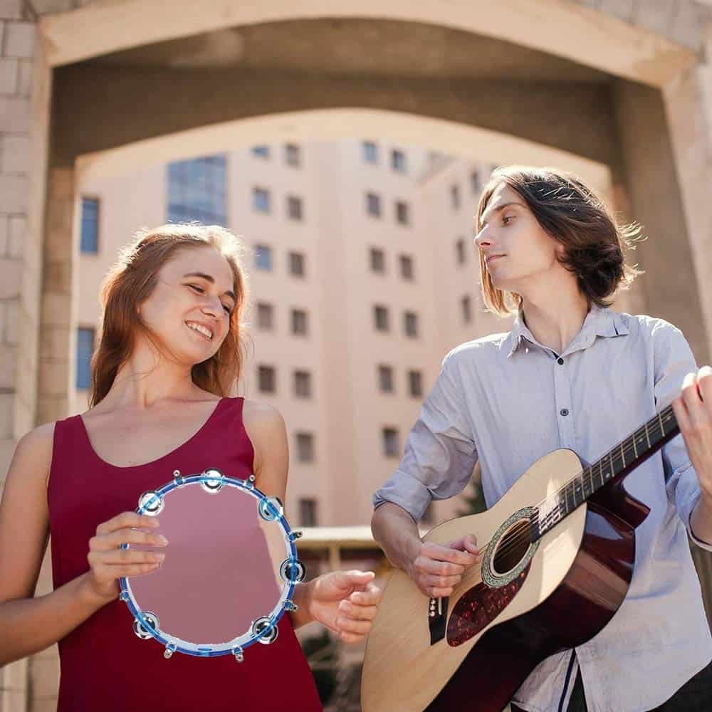 Tambor ENNBOM con tono ajustable y doble fila de cascabeles - Imagen 7