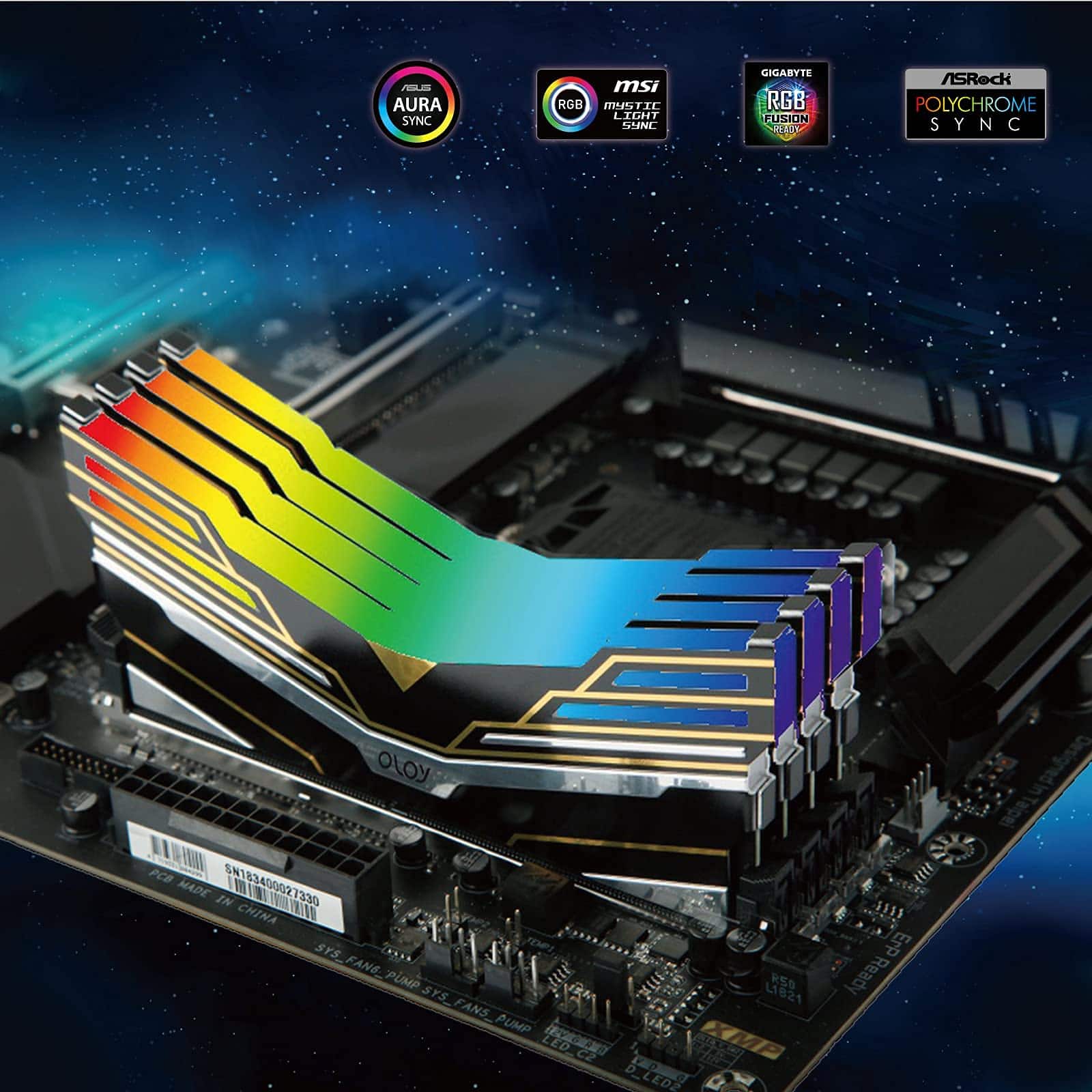 OLOy DDR4 RAM 16GB (2x8GB) Warhawk Aura Sync RGB 3200 MHz - Imagen 8