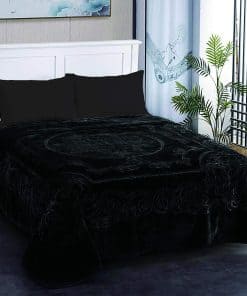 Manta de Felpa JML Tamaño King, Manta -Negro