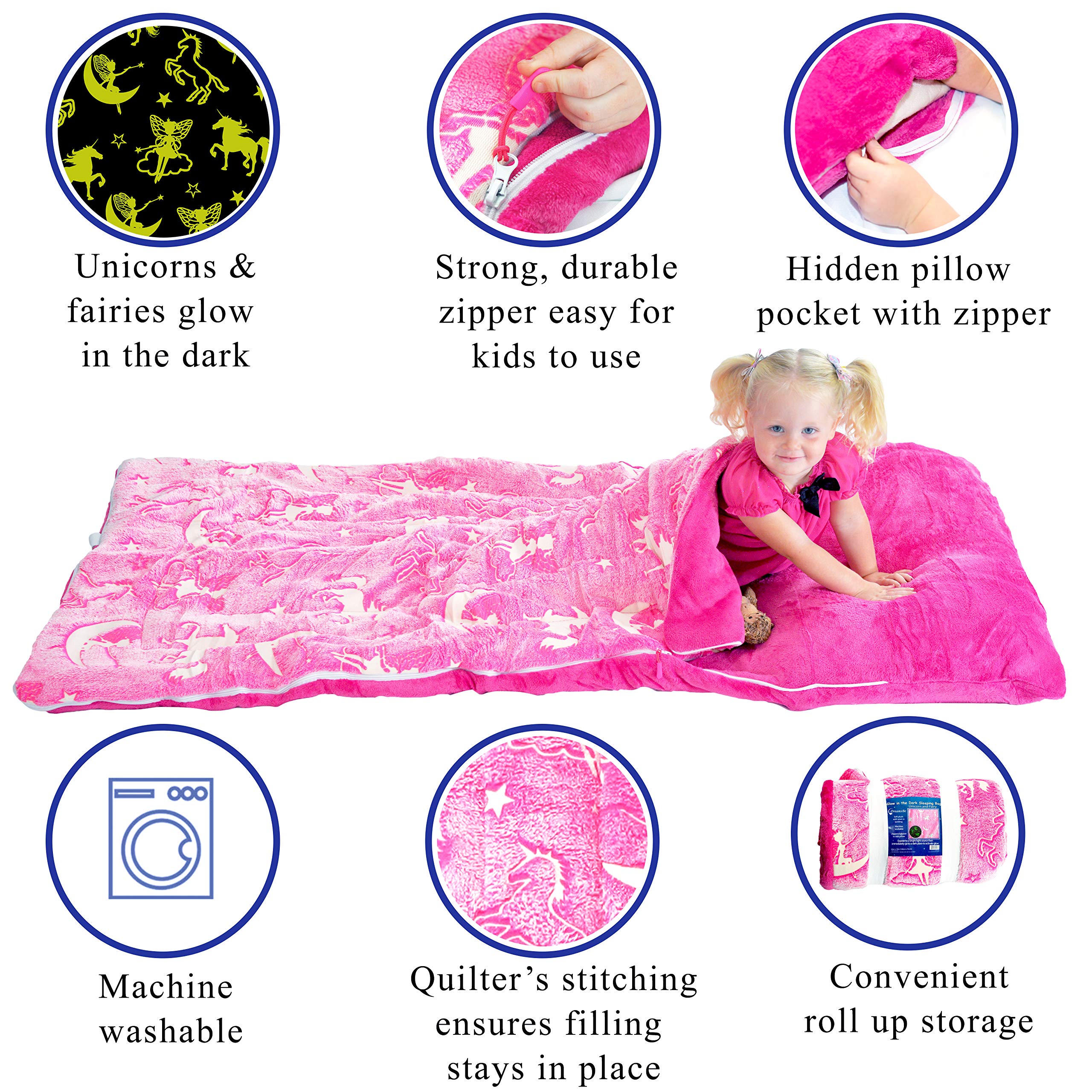 Saco de Dormir Unicornio que Brilla en la Oscuridad para - Imagen 3