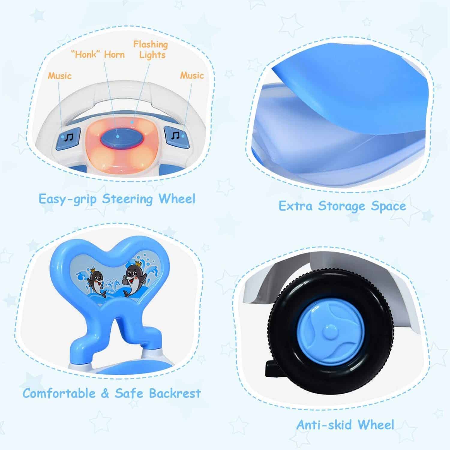 POCO DIVO Bebé Delfín 3 en 1 Juguete de Paseo en Forma de - Imagen 5