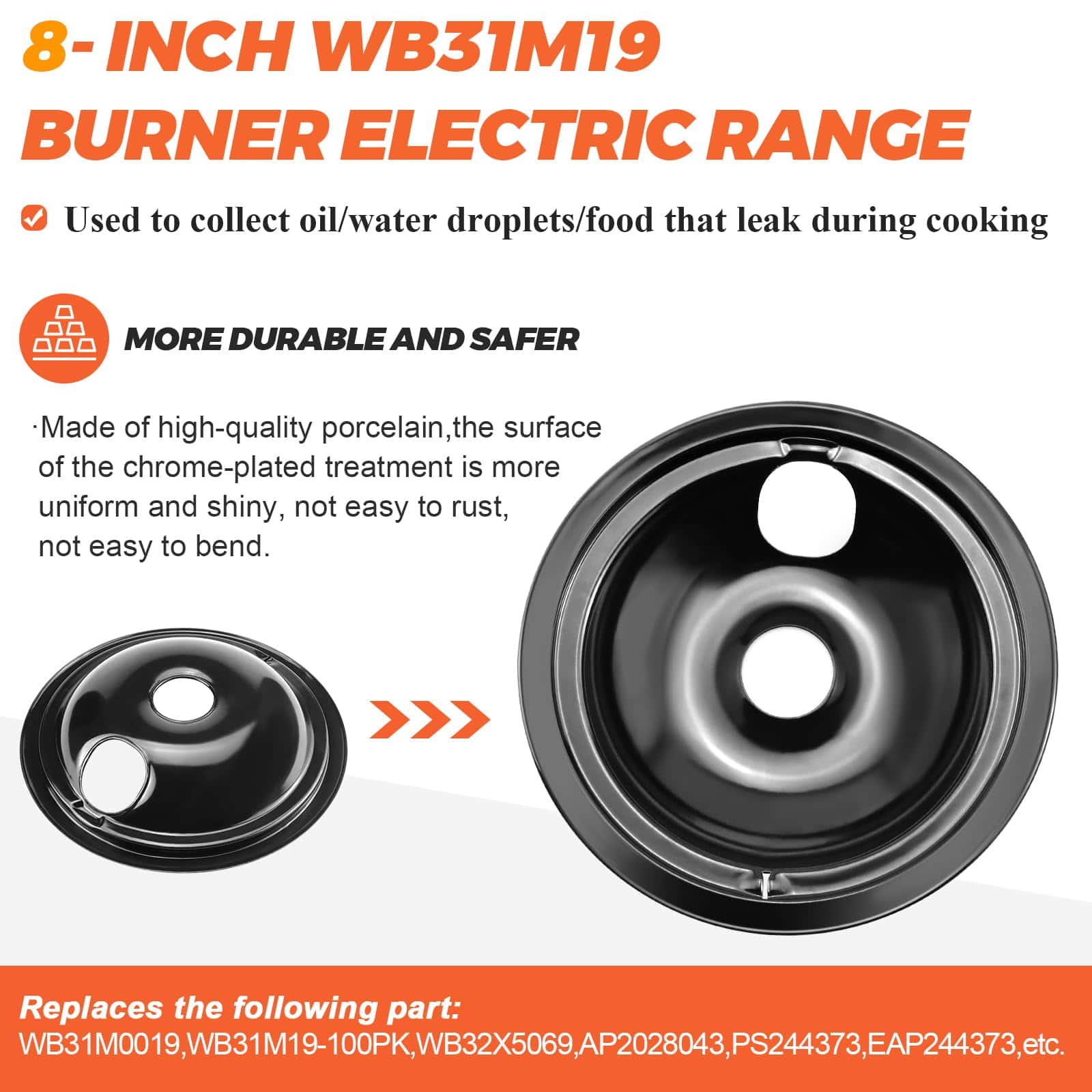 Beaquicy WB31M19 WB31M20 Juego de 4 bandejas de goteo para - Imagen 3