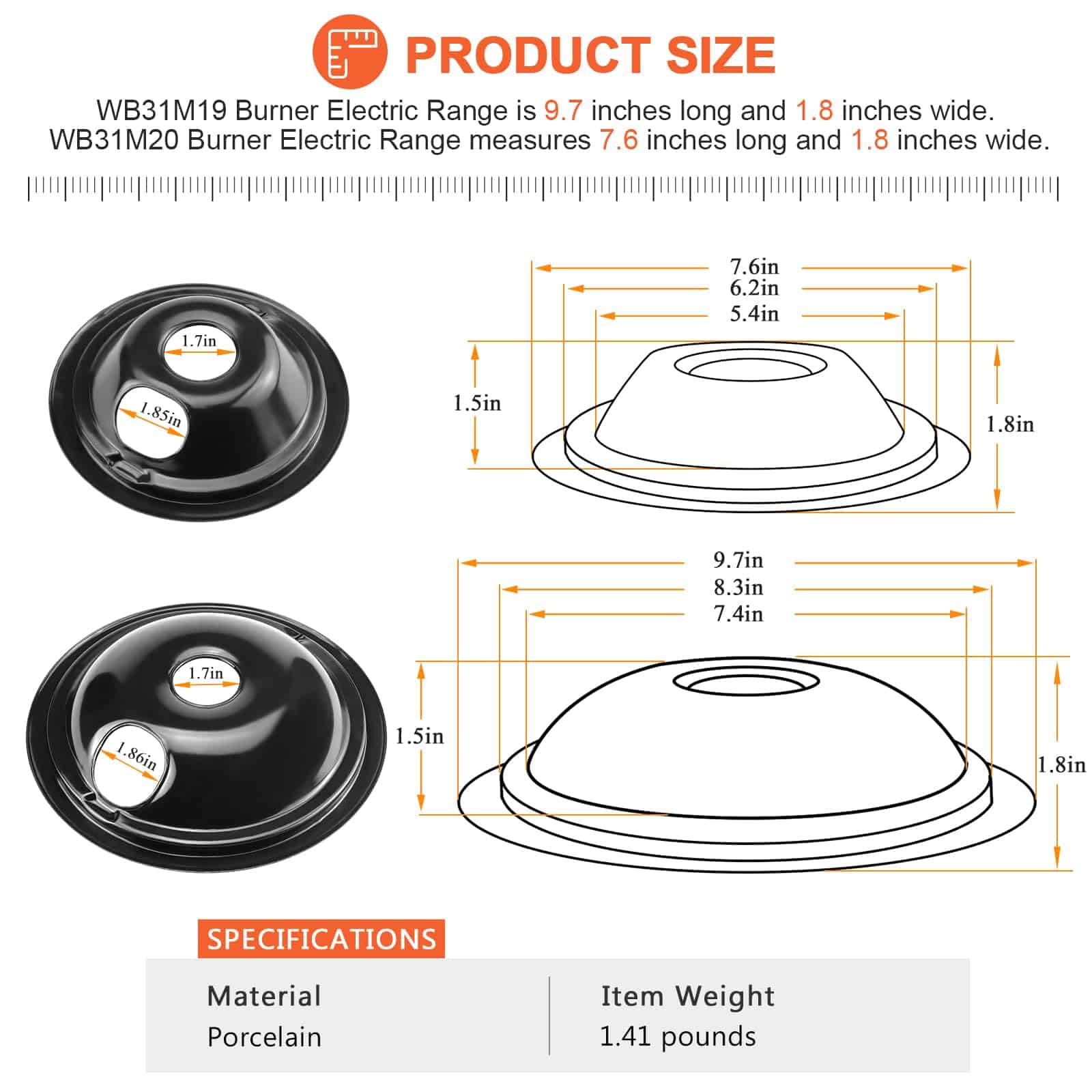 Beaquicy WB31M19 WB31M20 Juego de 4 bandejas de goteo para - Imagen 5